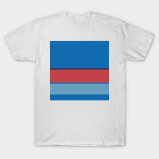 A magnificent melt of Space Cadet, Reddish, Nice Blue and Cerulean Frost stripes. T-Shirt